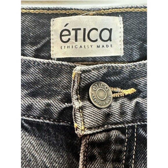 ETICA Estilia Pintuck Trousers In Black Mountain Size 24 NWT Jeans - Picture 6 of 11